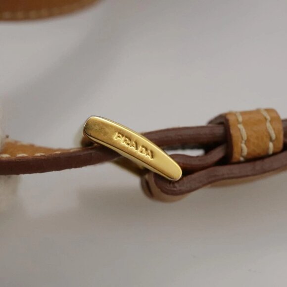 PRADA Shoulder Bag Canvas Brown Gold Auth - Picture 8 of 16